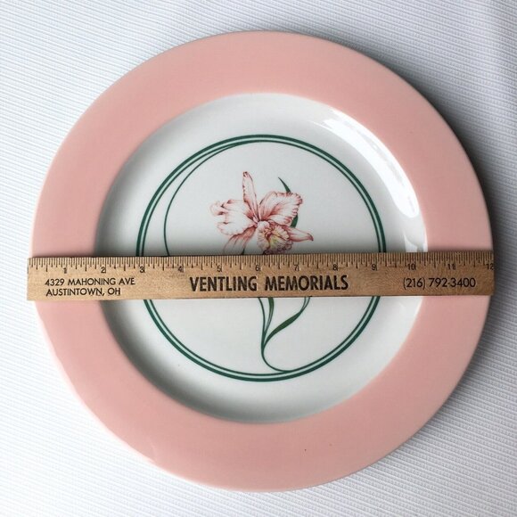 Shenango China Serving Plate Pink Floral Daffodil Dish Platter Tray Vintage USA - Picture 2 of 12